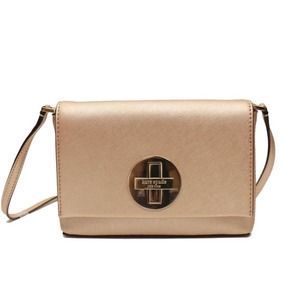 Kate Spade New York Rose Gold Sally Newbury Lane Leather Mini Crossbody Bag